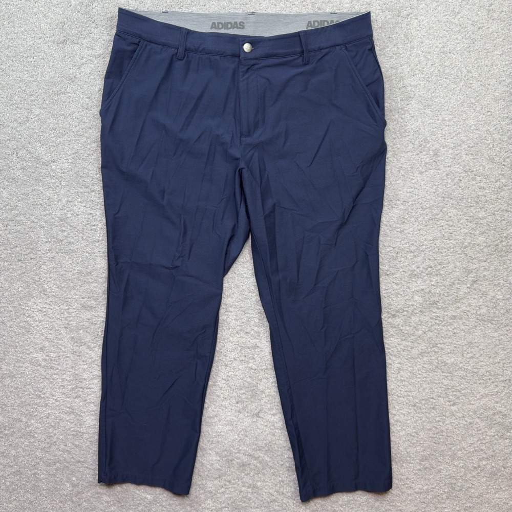 Adidas Ultimate365 Golf Pants Mens 38x30 Navy Stretch Flat Front Trousers DQ2214